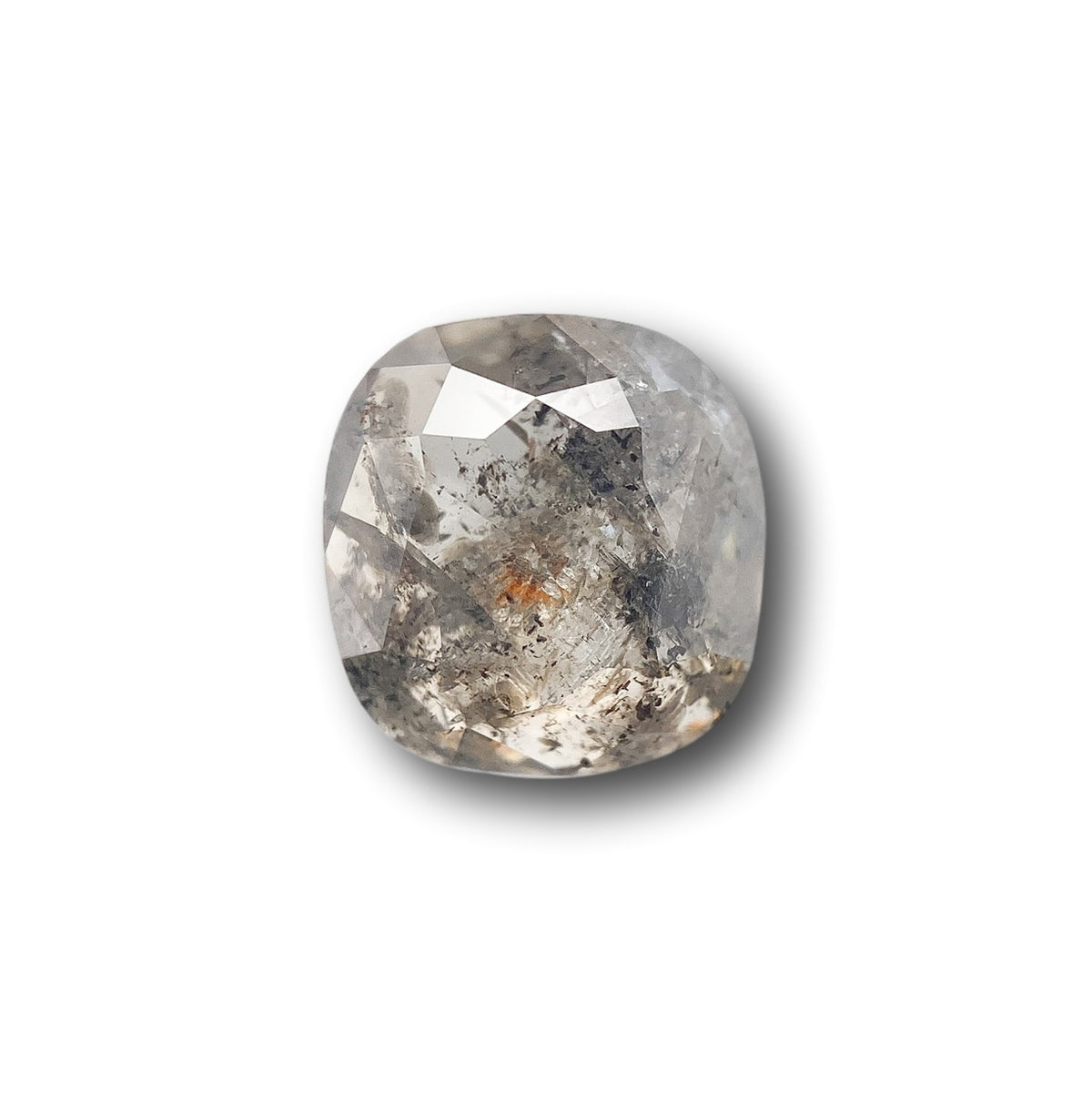 2.21ct | Salt & Pepper Cushion Shape Rose Cut Diamond