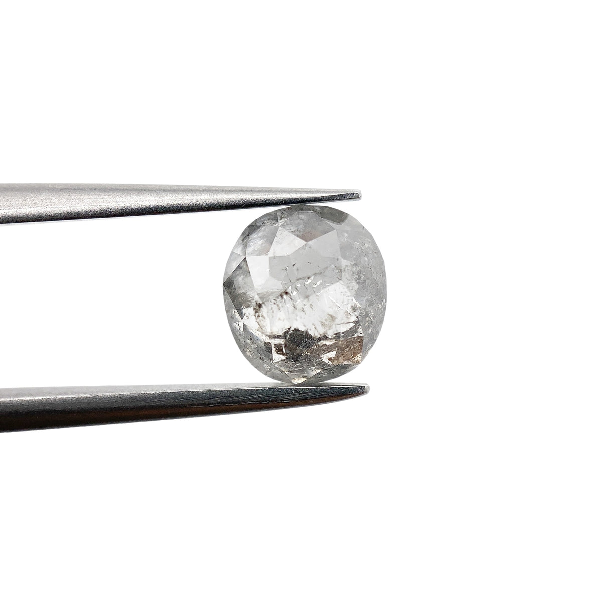 1.27ct | Salt & Pepper Cushion Shape Rose Cut Diamond - Modern Rustic Diamond