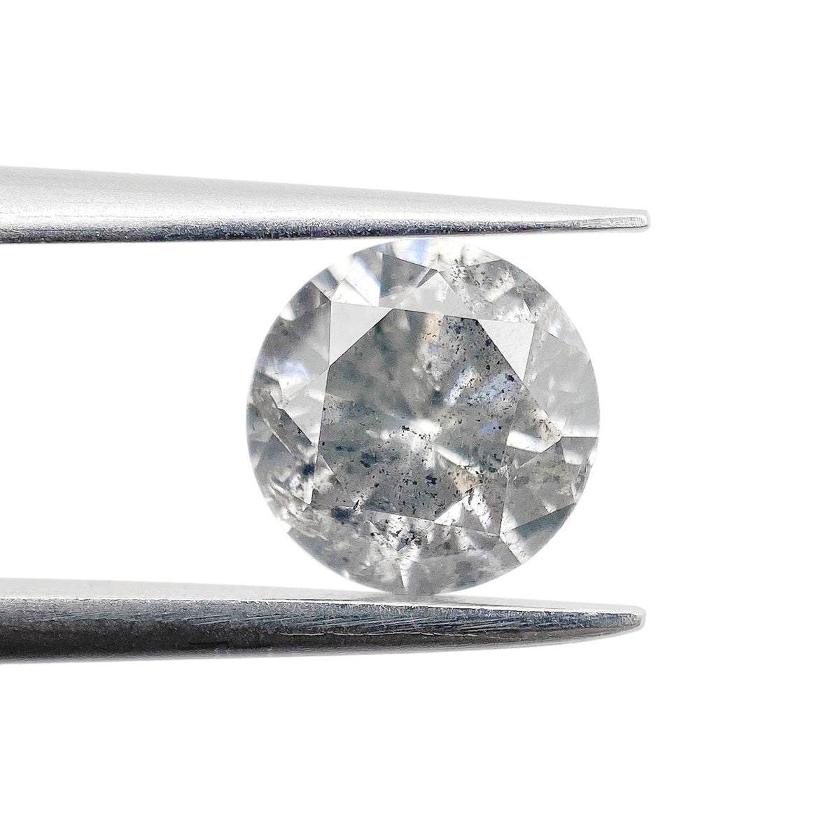 1.27ct | Salt & Pepper Round Shape Brilliant Cut Diamond - Modern Rustic Diamond