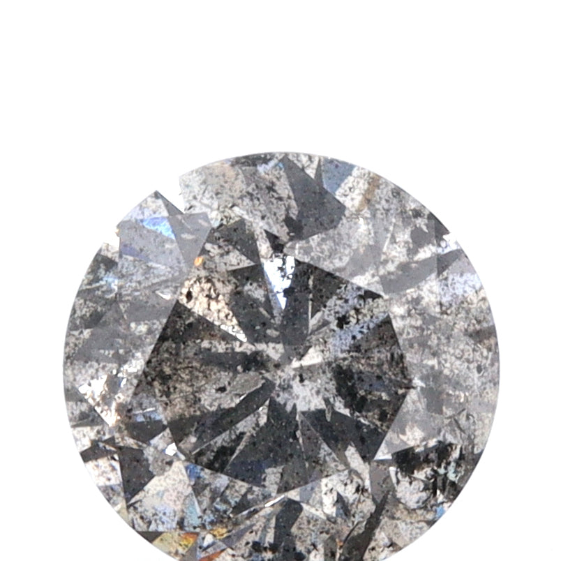 1.27ct | Salt & Pepper Round Shape Brilliant Cut Diamond
