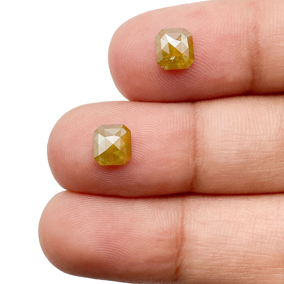 1.27cttw | Salt & Pepper Asscher Shape Step Cut Diamond Matched Pair - Modern Rustic Diamond