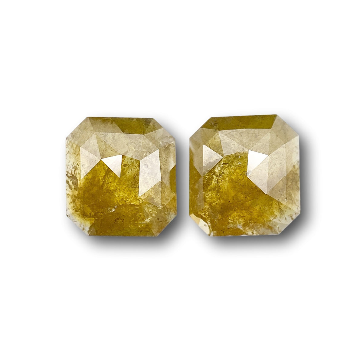 1.27cttw | Salt & Pepper Asscher Shape Step Cut Diamond Matched Pair - Modern Rustic Diamond