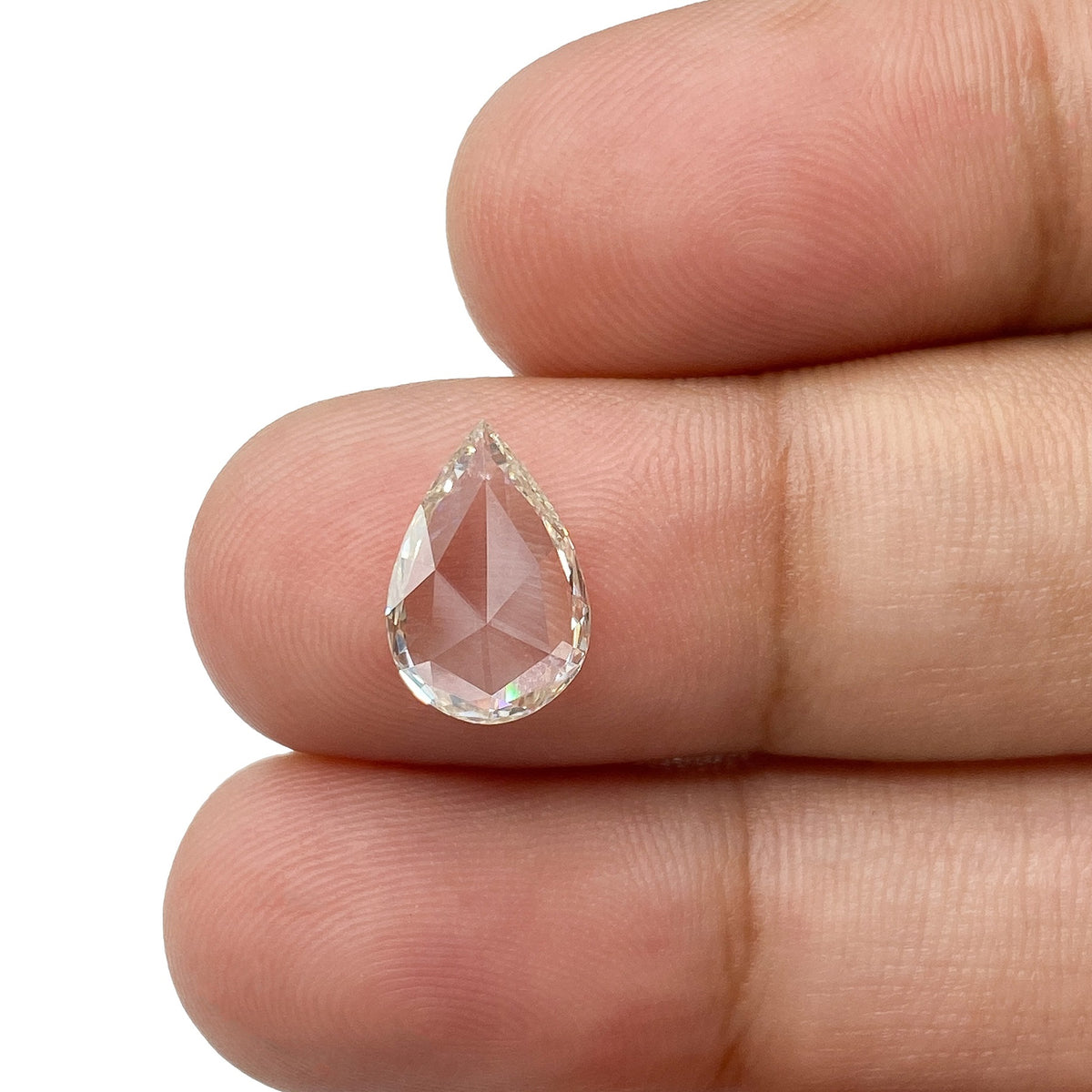 1.29ct | Champagne VS Pear Shape Rose Cut Diamond - Modern Rustic Diamond