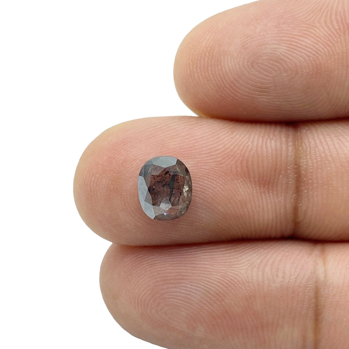 1.28ct | Salt & Pepper Cushion Shape Rose Cut Diamond - Modern Rustic Diamond