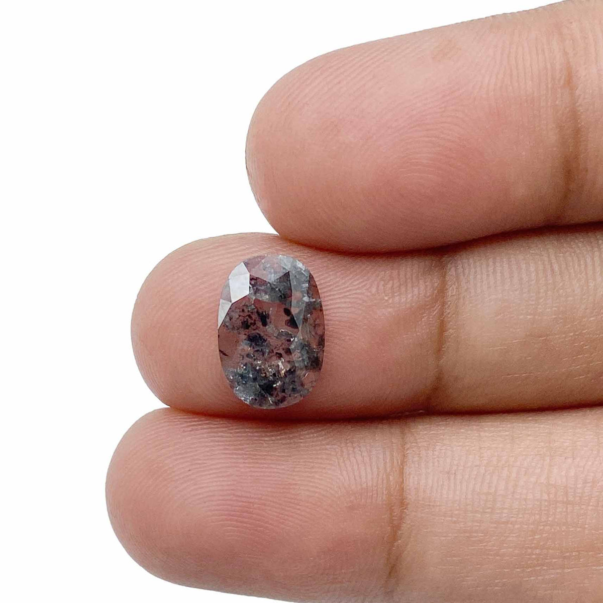 1.28ct | Salt & Pepper Oval Shape Rose Cut Diamond - Modern Rustic Diamond