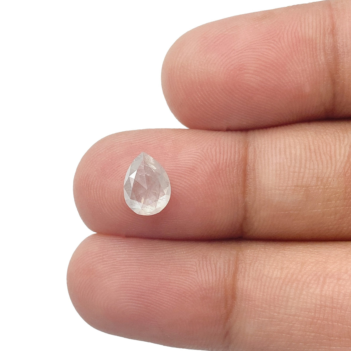 1.28ct | Salt & Pepper Pear Shape Rose Cut Diamond - Modern Rustic Diamond
