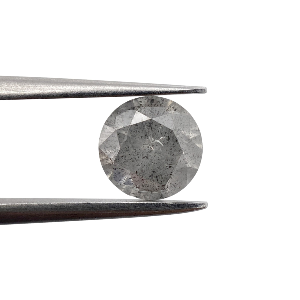1.28ct | Salt & Pepper Round Shape Brilliant Cut Diamond - Modern Rustic Diamond