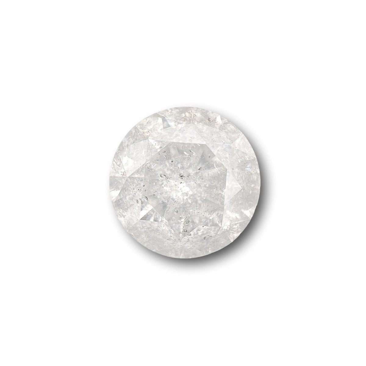 1.28ct | Salt & Pepper Round Shape Brilliant Cut Diamond - Modern Rustic Diamond