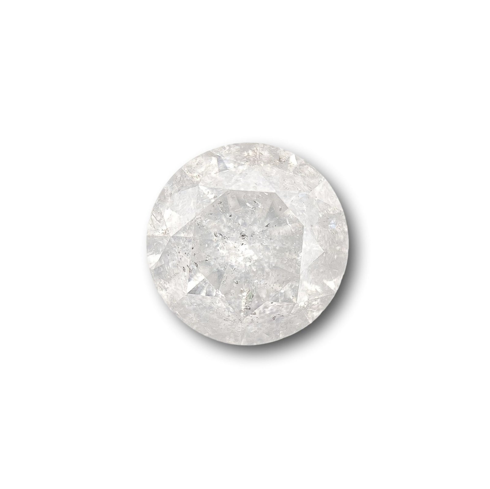 1.28ct | Salt & Pepper Round Shape Brilliant Cut Diamond - Modern Rustic Diamond
