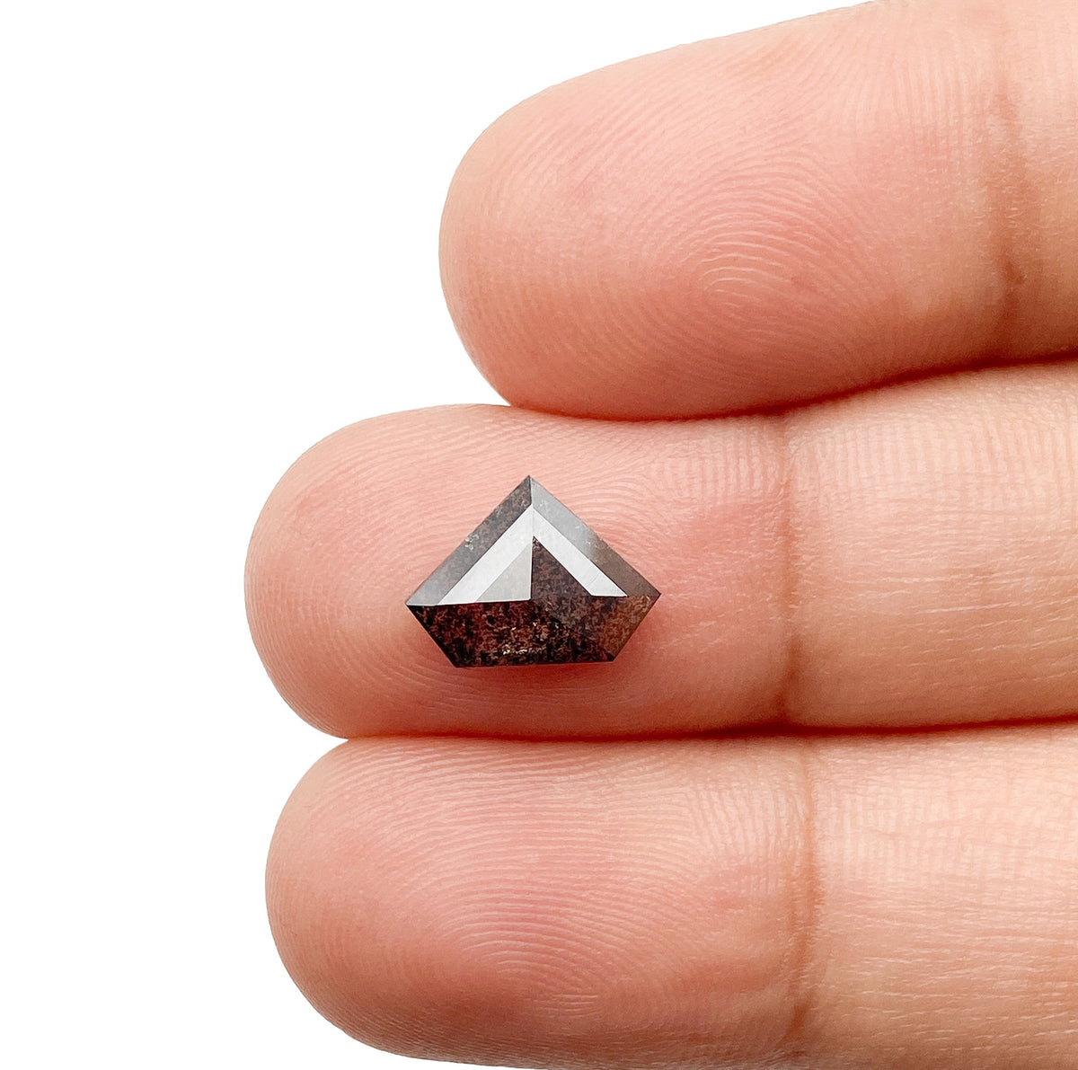 1.28ct | Salt & Pepper Shield Shape Step Cut Diamond - Modern Rustic Diamond