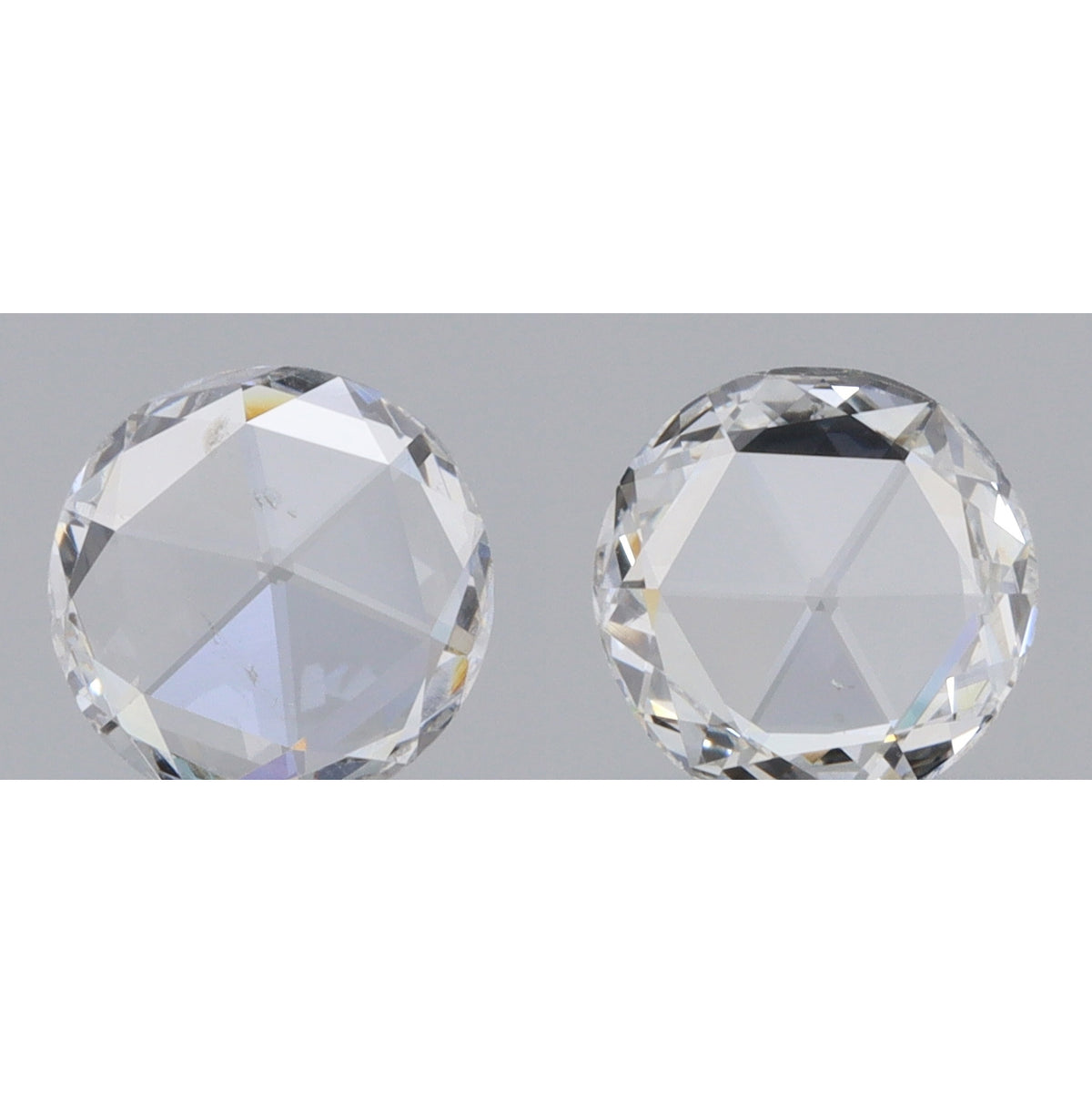 0.63cttw | F-G SI Round Shape Rose Cut Diamond Matched Pair - Modern Rustic Diamond