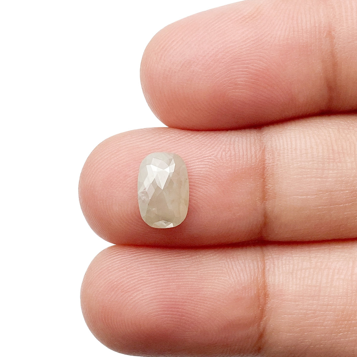 1.29ct | Salt & Pepper Cushion Shape Rose Cut Diamond - Modern Rustic Diamond