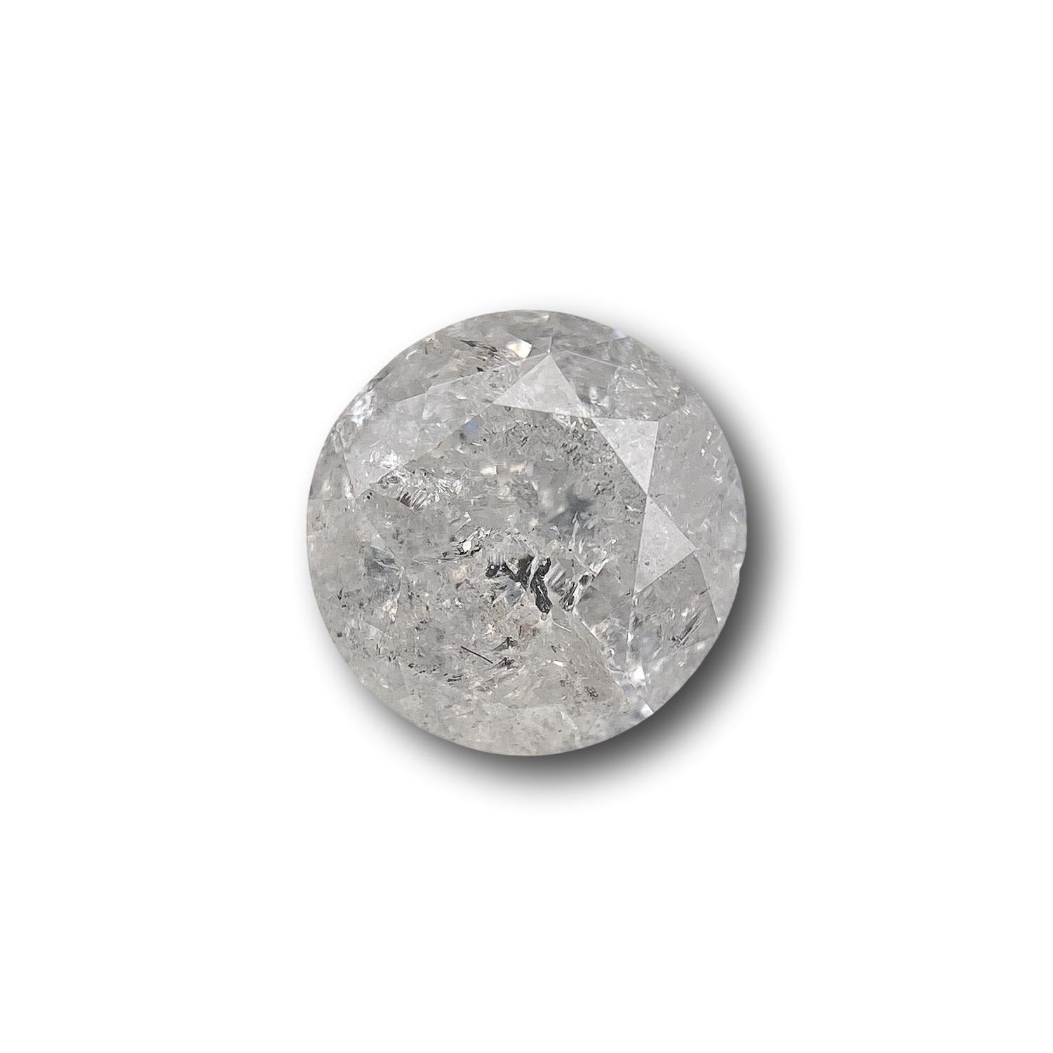 1.29ct | Salt & Pepper Round Shape Brilliant Cut Diamond - Modern Rustic Diamond