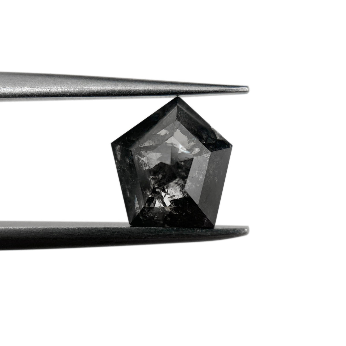 1.29ct | Salt & Pepper Shield Shape Rose Cut Diamond - Modern Rustic Diamond