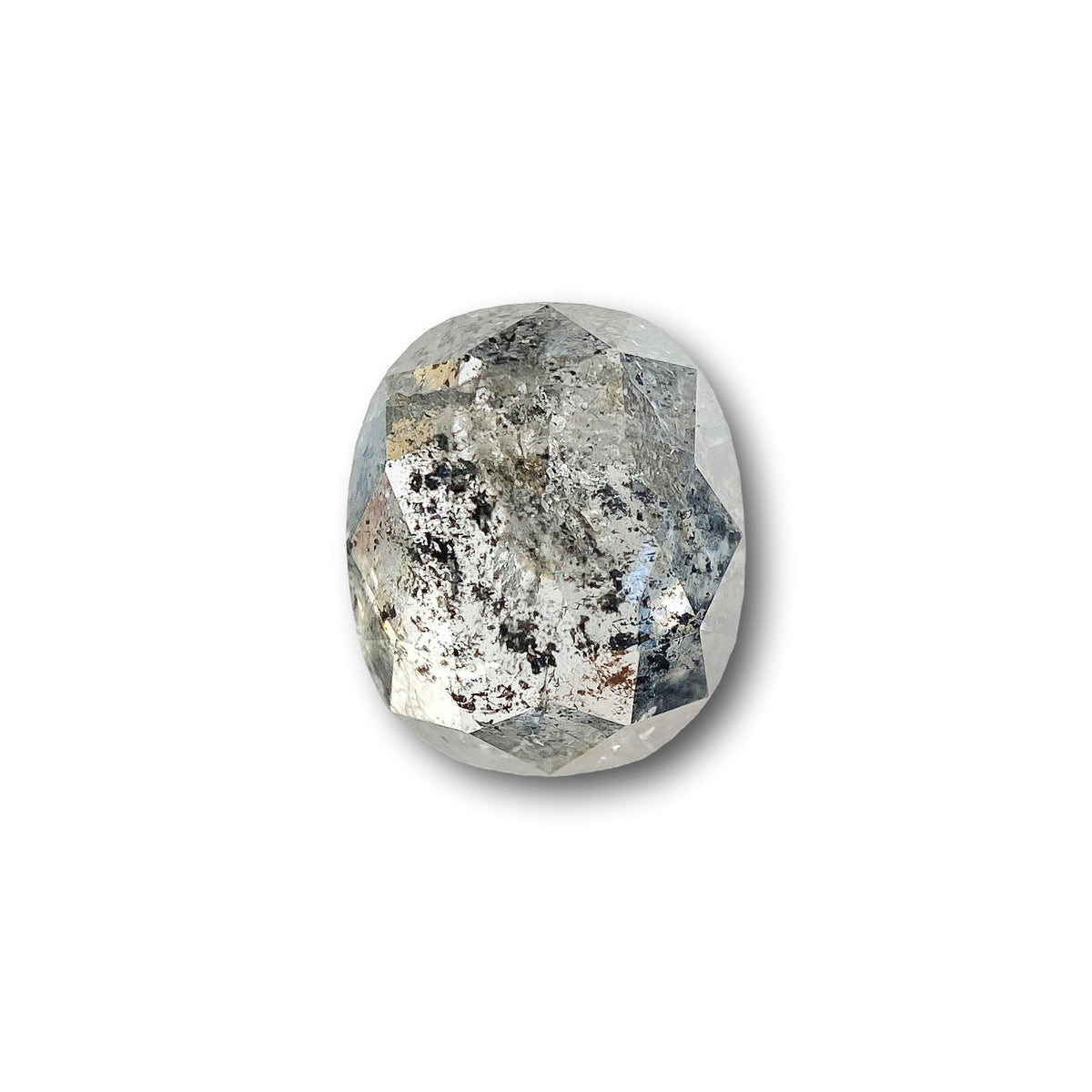 1.12ct | Salt & Pepper Cushion Shape Rose Cut Diamond