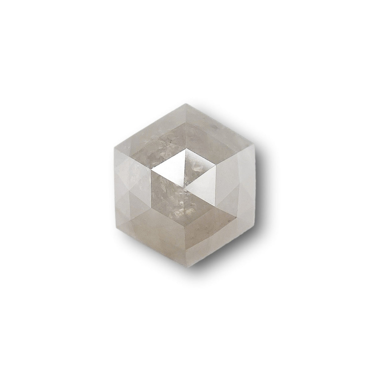 1.48ct | Salt & Pepper Hexagon Shape Rose Cut Diamond