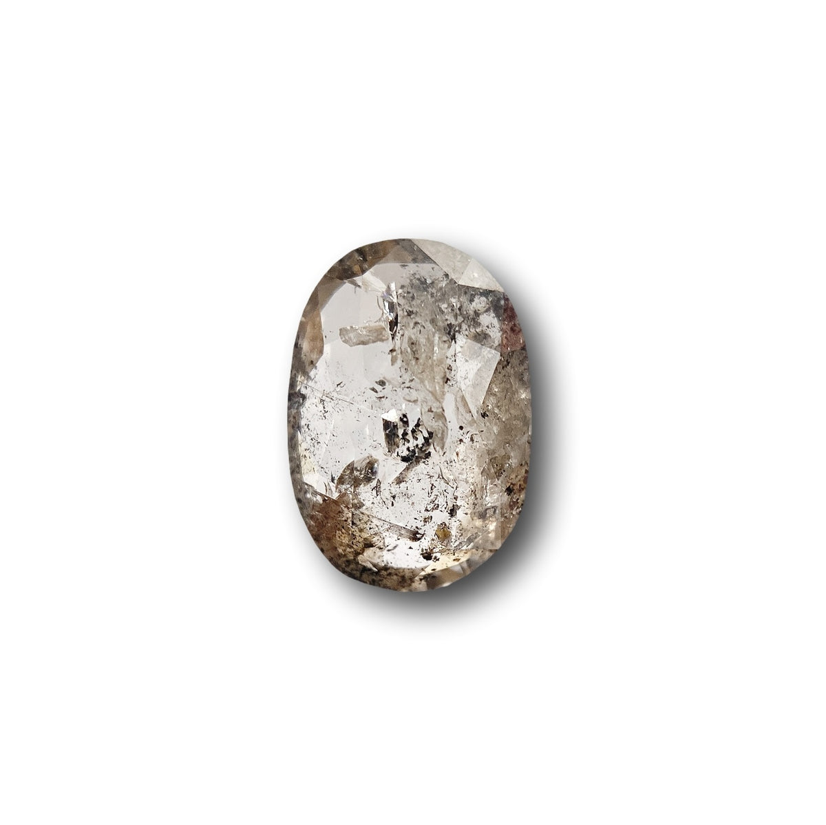 1.00ct | Salt & Pepper Oval Shape Rose Cut Diamond - Modern Rustic Diamond