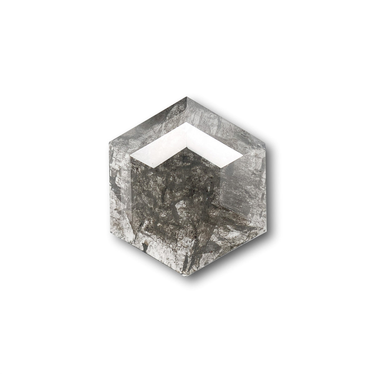 2.94ct | Salt & Pepper Hexagon Shape Rose Cut Diamond