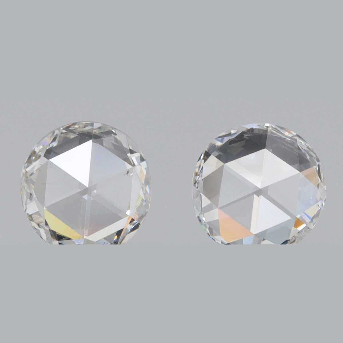 0.66cttw | F-G VS-SI Round Shape Rose Cut Diamond Matched Pair - Modern Rustic Diamond