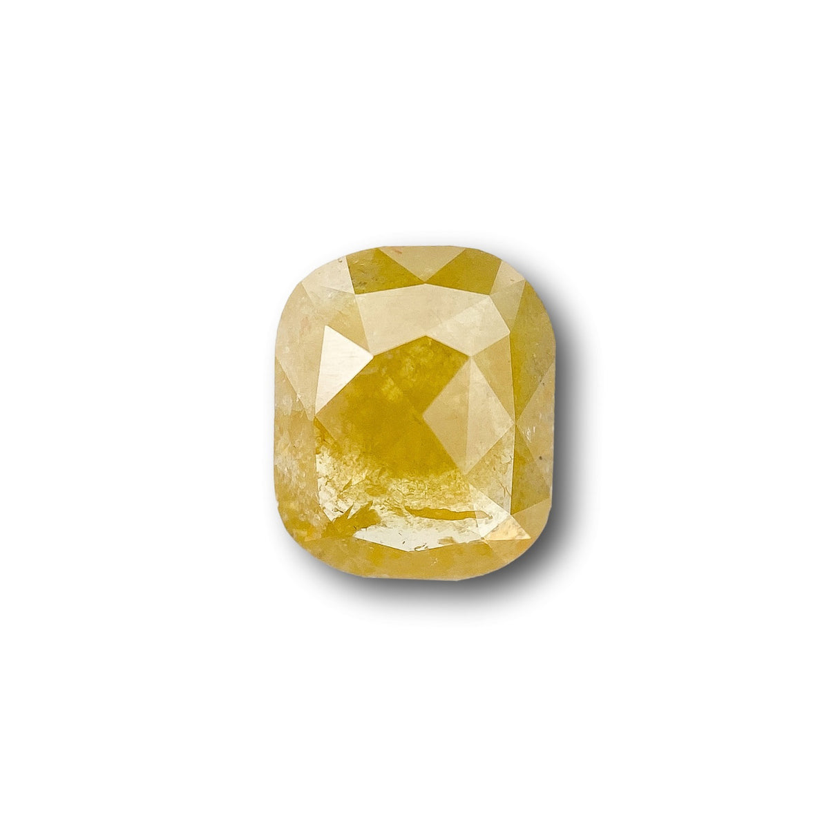 0.89ct | Rustic Whitish Yellow Cushion Shape Rose Cut Diamond