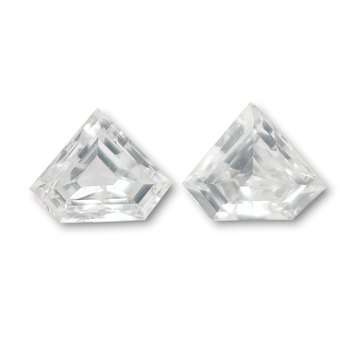 0.10cttw | F-G VS Shield Shape Step Cut Diamond Matched Pair - Modern Rustic Diamond