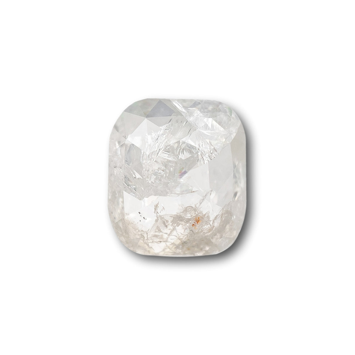 1.78ct | Salt & Pepper Cushion Shape Rose Cut Diamond