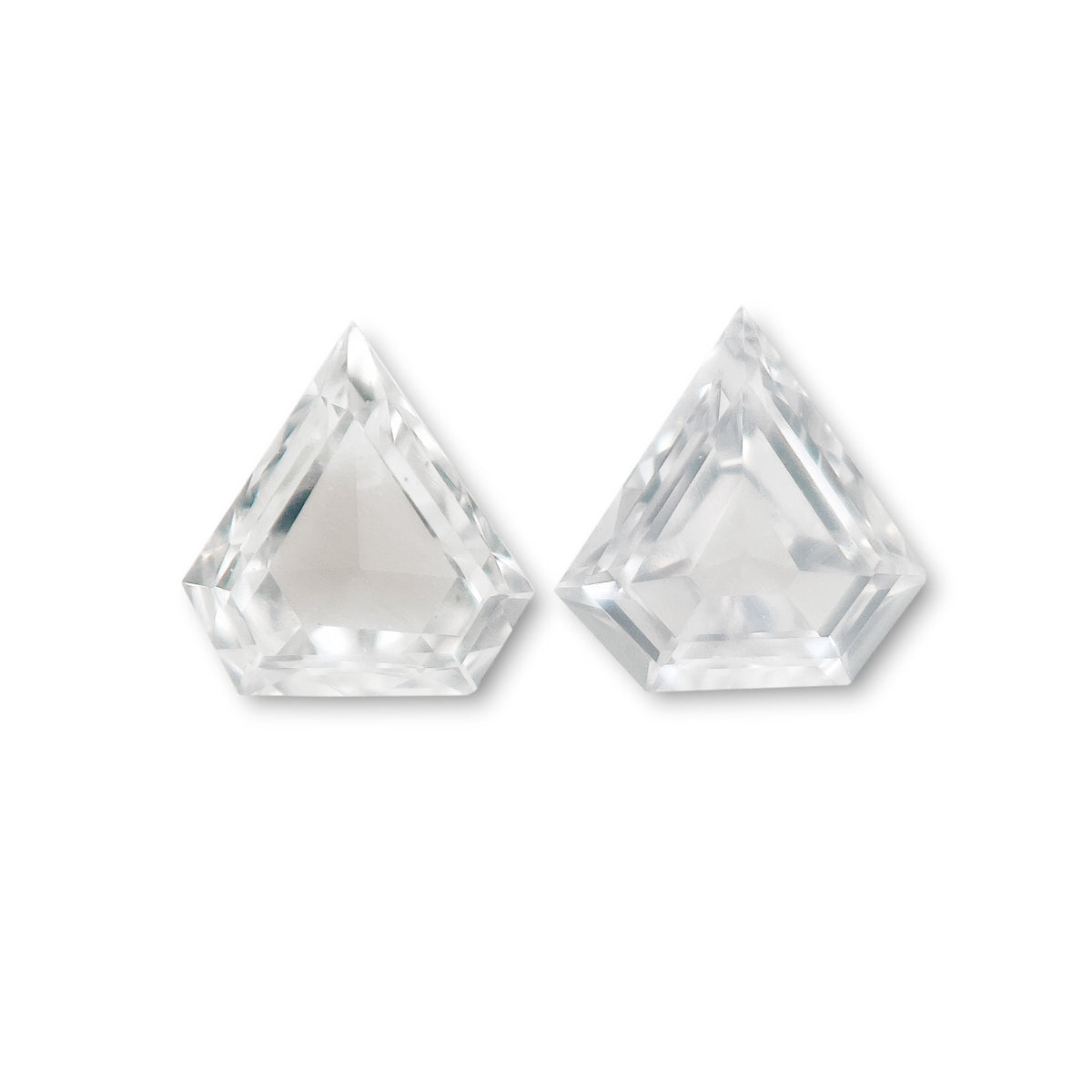 0.14cttw | G-H VVS Shield Shape Step Cut Diamond Matched Pair - Modern Rustic Diamond