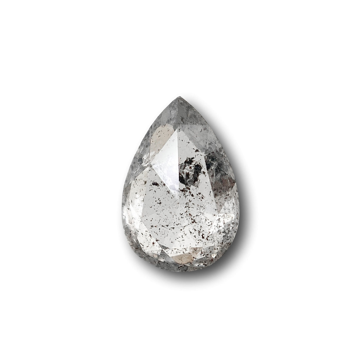 0.74ct | Salt & Pepper Pear Shape Rose Cut Diamond