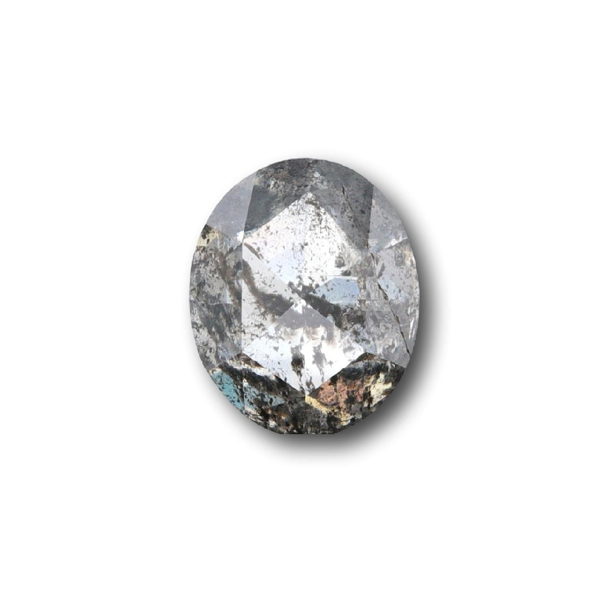 1.18ct | Salt & Pepper Oval Shape Rose Cut Diamond