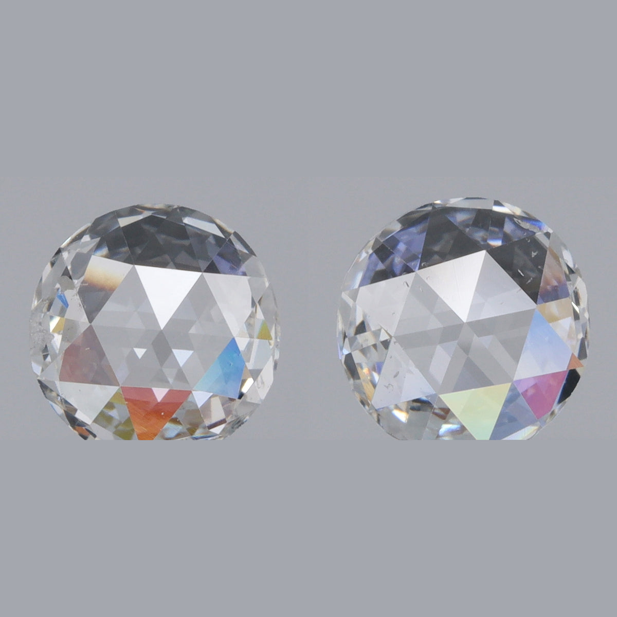 0.87cttw | G-H SI Round Shape Rose Cut Diamond Matched Pair
