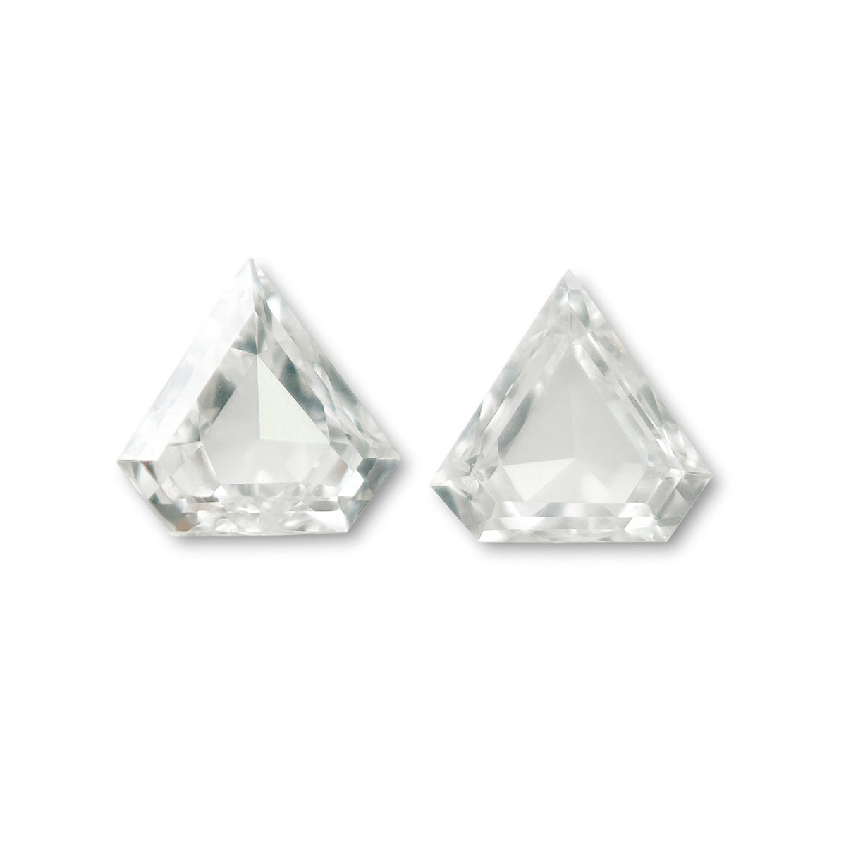 0.17cttw | H-I VS-SI Shield Shape Step Cut Diamond Matched Pair - Modern Rustic Diamond