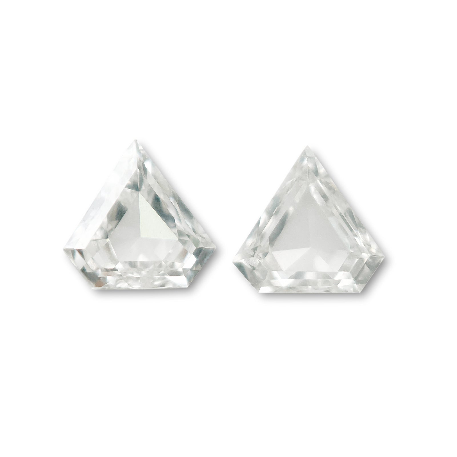 0.17cttw | H-I VS-SI Shield Shape Step Cut Diamond Matched Pair - Modern Rustic Diamond