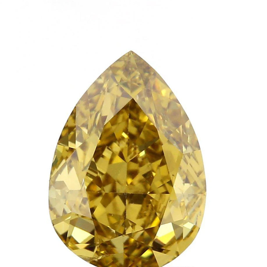 1.30ct | Fancy Deep Brownish Yellow SI2 Pear Shape Brilliant Cut Diamond (GIA) - Modern Rustic Diamond