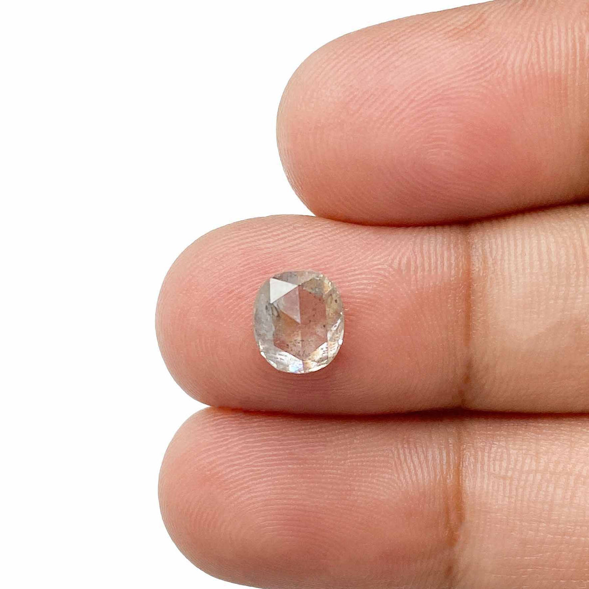 1.30ct | Salt & Pepper Oval Shape Rose Cut Diamond - Modern Rustic Diamond