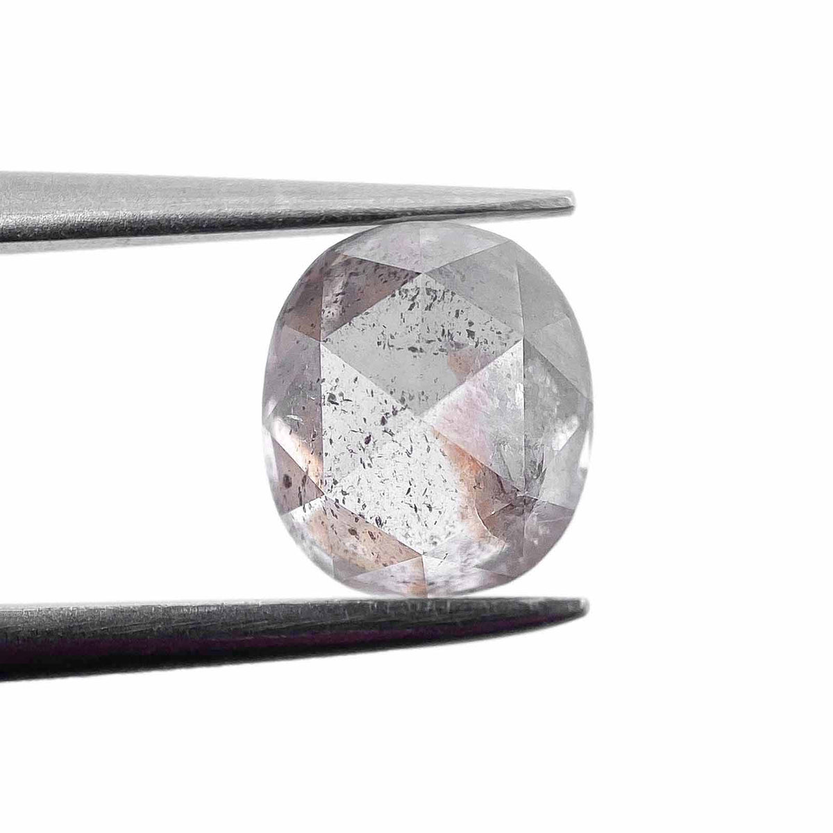 1.30ct | Salt & Pepper Oval Shape Rose Cut Diamond - Modern Rustic Diamond