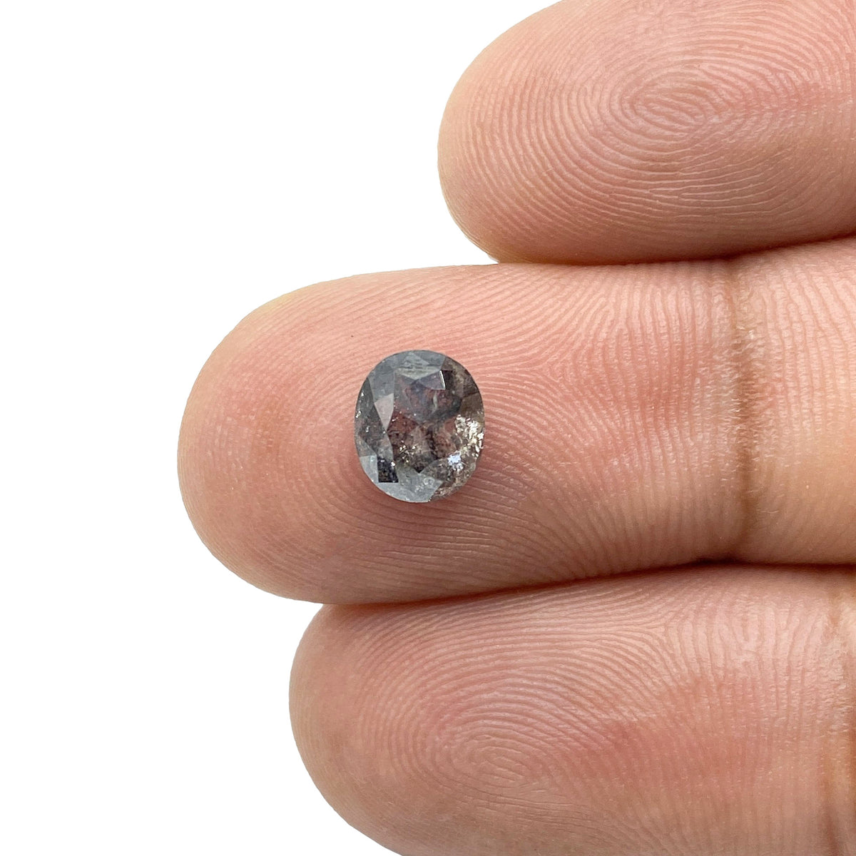 1.30ct | Salt & Pepper Cushion Shape Rose Cut Diamond - Modern Rustic Diamond