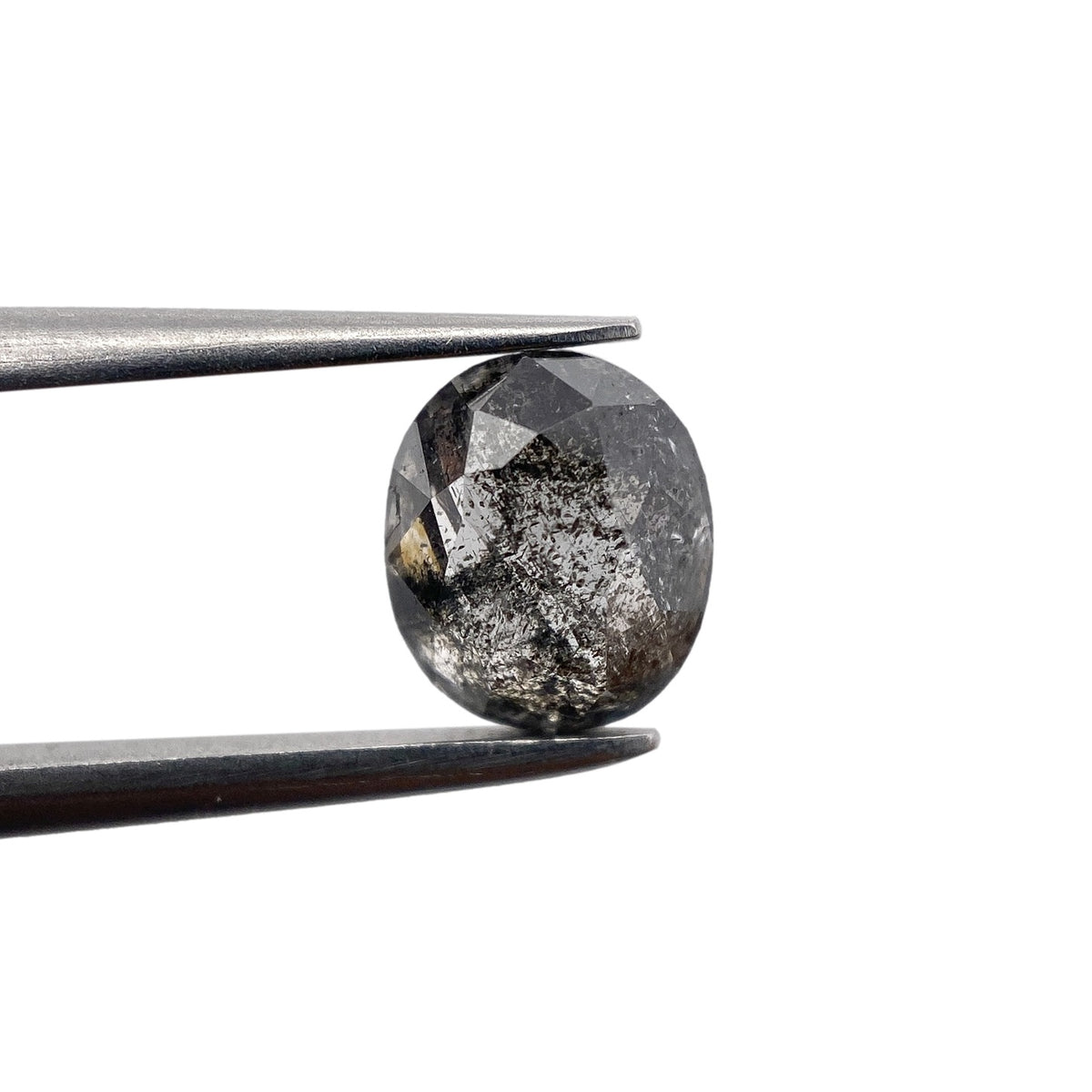 1.30ct | Salt & Pepper Cushion Shape Rose Cut Diamond - Modern Rustic Diamond