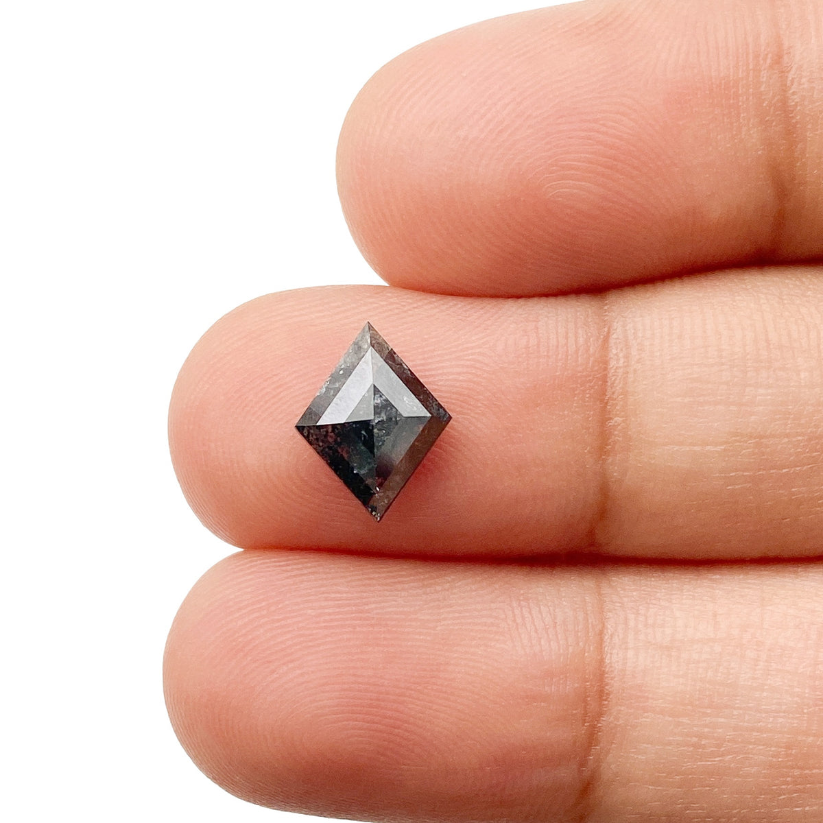 1.30ct | Salt & Pepper Lozenge Shape Step Cut Diamond - Modern Rustic Diamond