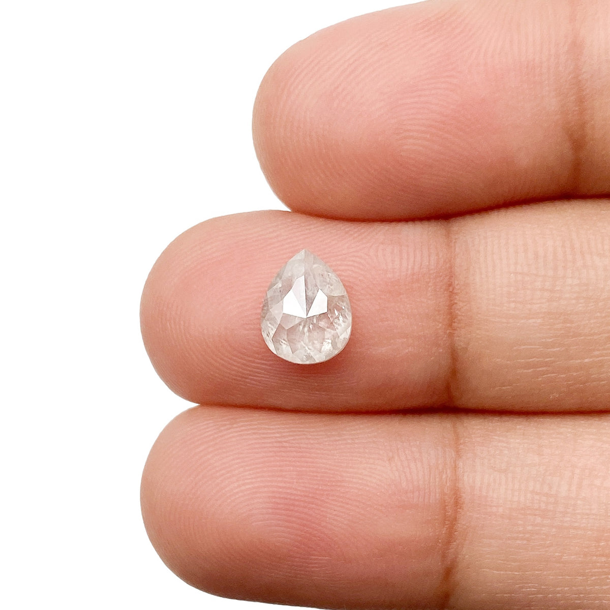1.30ct | Rustic Pear Shape Rose Cut Diamond - Modern Rustic Diamond