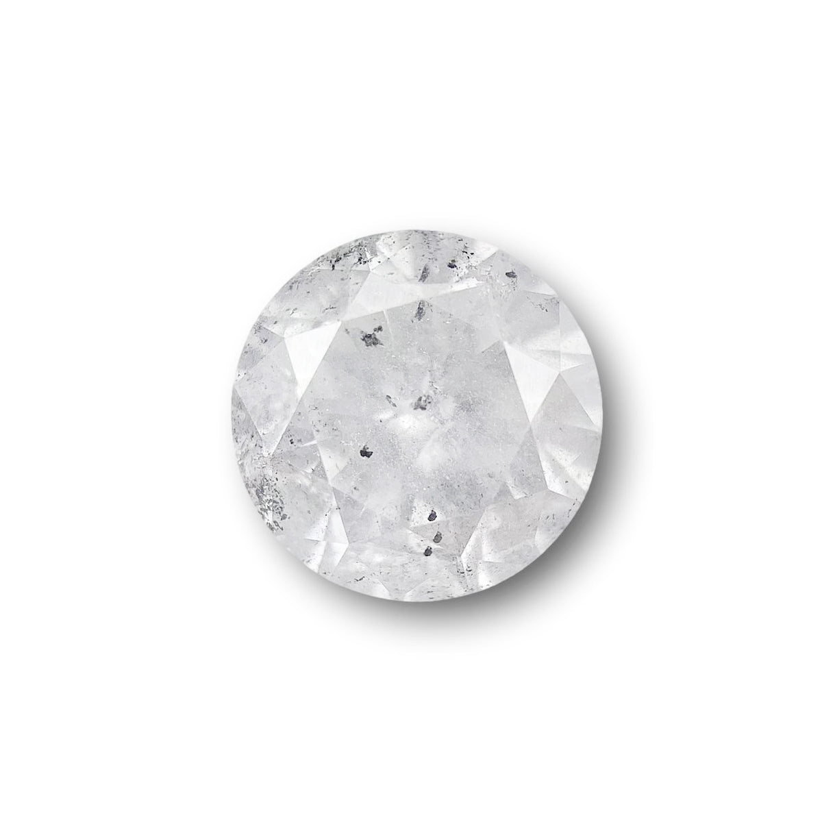 1.30ct | Salt & Pepper Round Shape Brilliant Cut Diamond - Modern Rustic Diamond