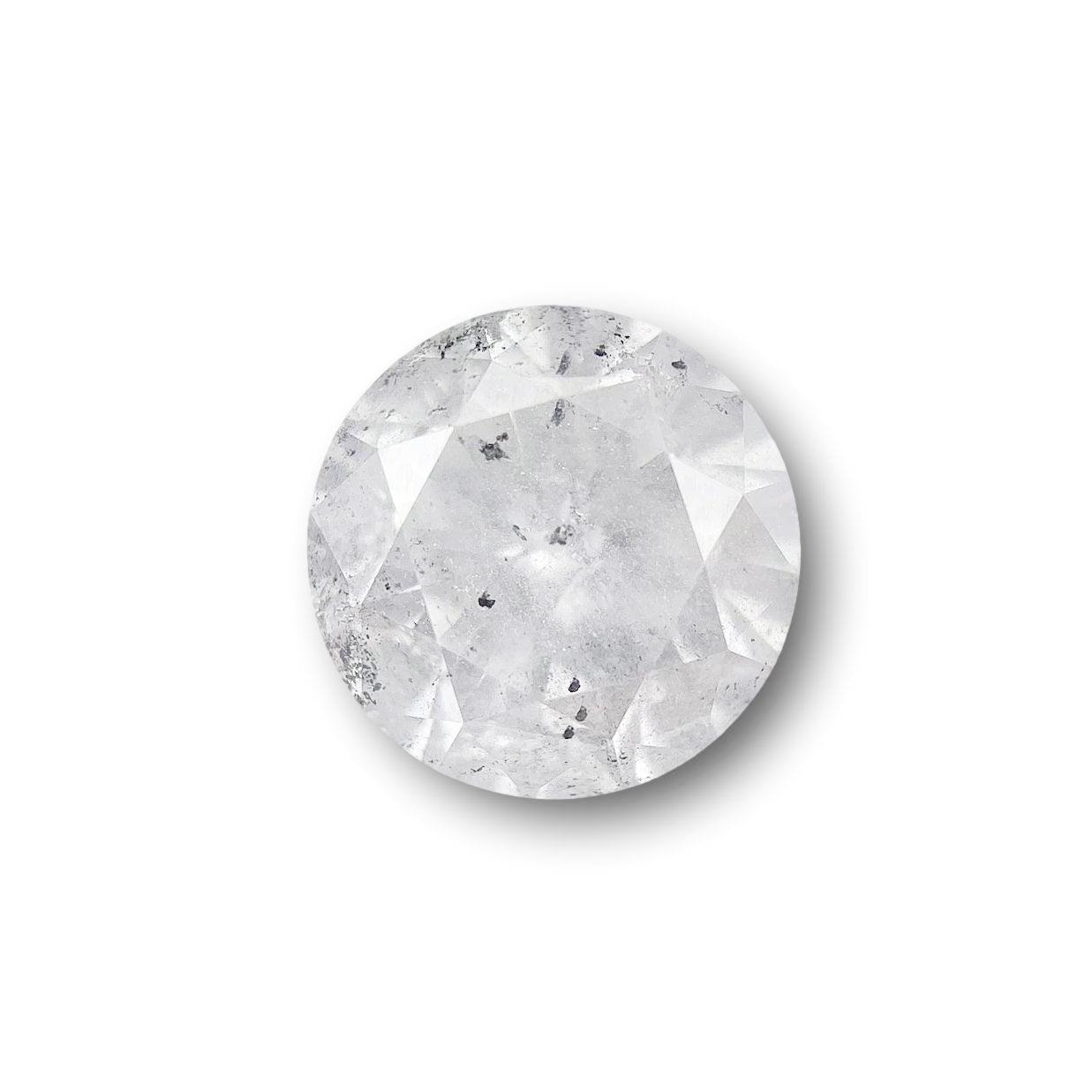 1.30ct | Salt & Pepper Round Shape Brilliant Cut Diamond - Modern Rustic Diamond