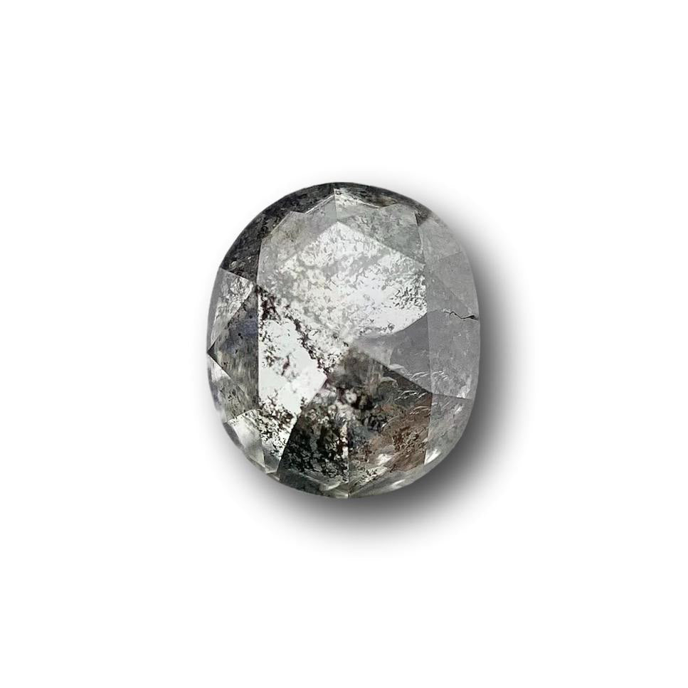 1.00ct | Salt & Pepper Cushion Shape Rose Cut Diamond