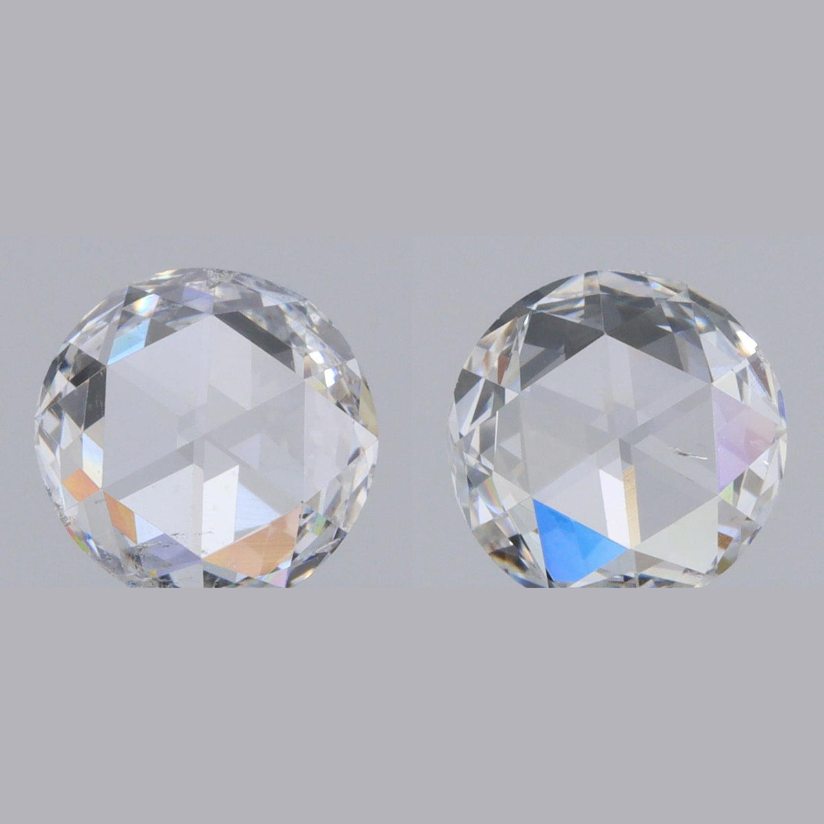 0.94cttw | G-H SI Round Shape Rose Cut Diamond Matched Pair