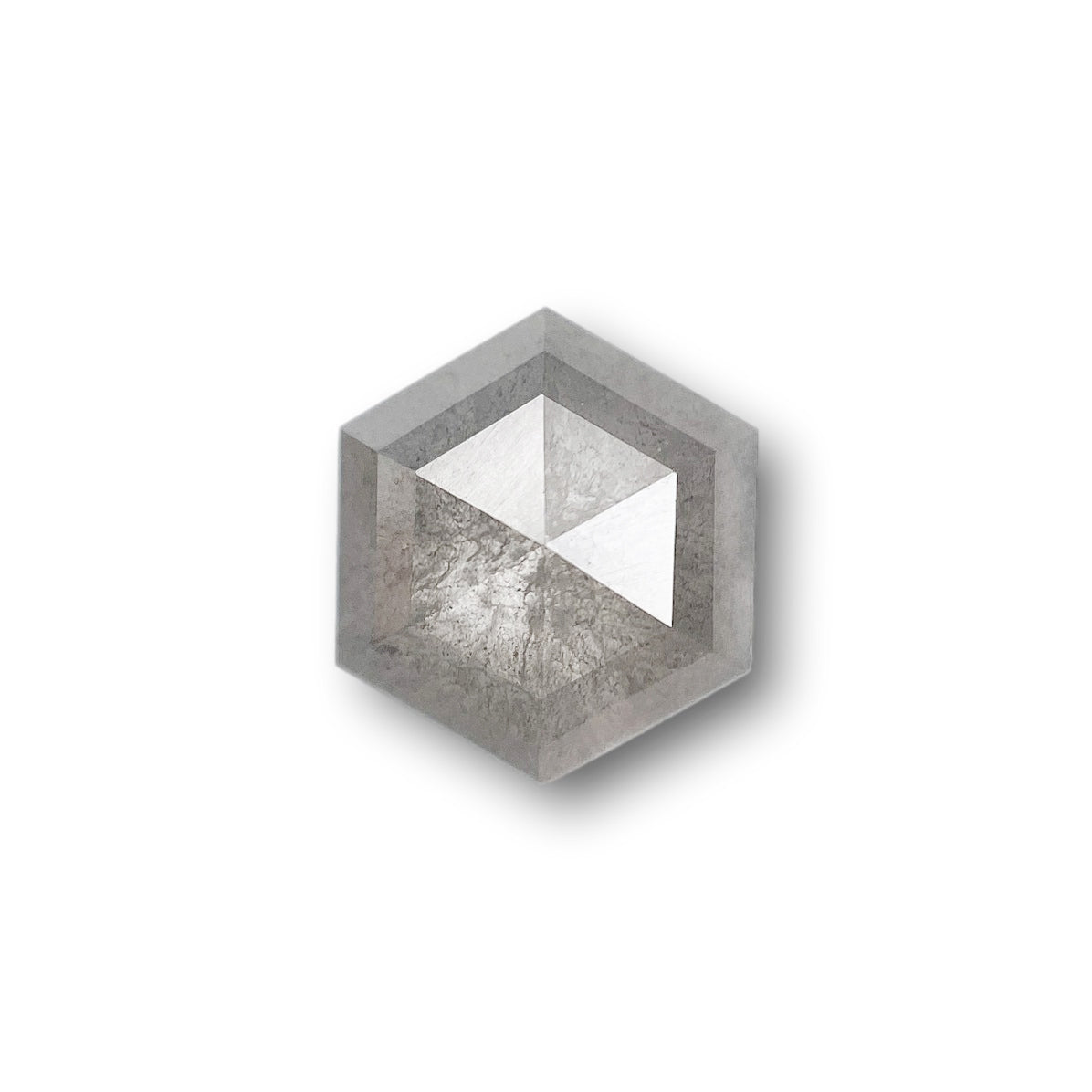 1.31ct | Salt & Pepper Hexagon Shape Rose Cut Diamond - Modern Rustic Diamond