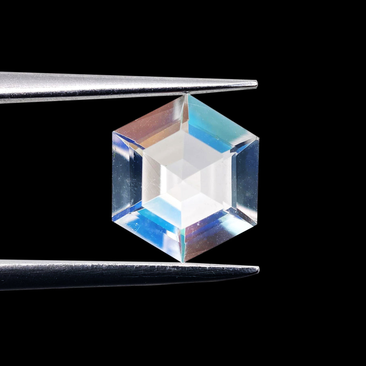 1.32ct |  Hexagon Shape Step Cut Moonstone - Modern Rustic Diamond
