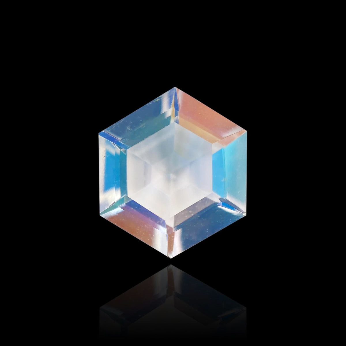 1.32ct |  Hexagon Shape Step Cut Moonstone - Modern Rustic Diamond
