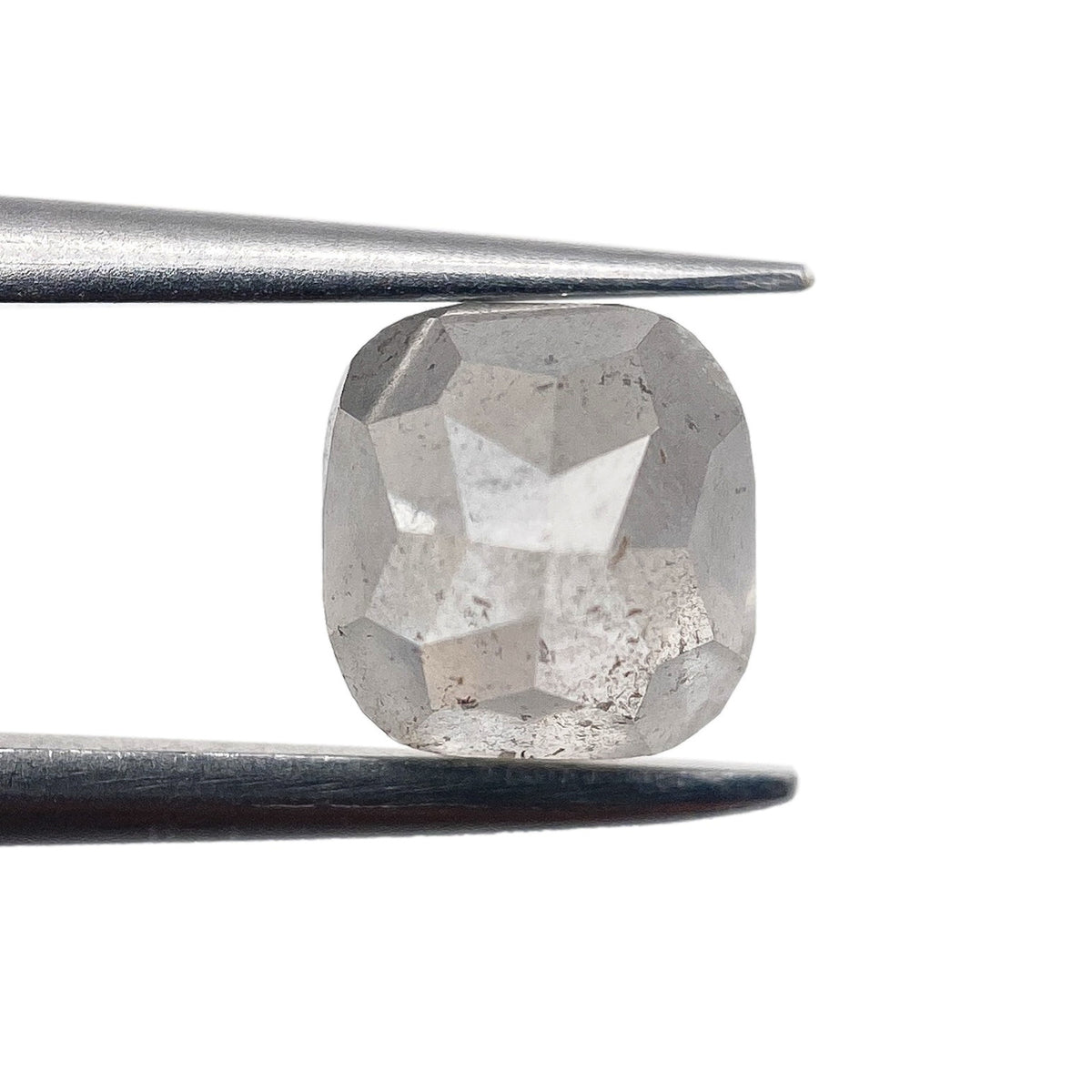 1.32ct | Salt & Pepper Cushion Shape Rose Cut Diamond - Modern Rustic Diamond