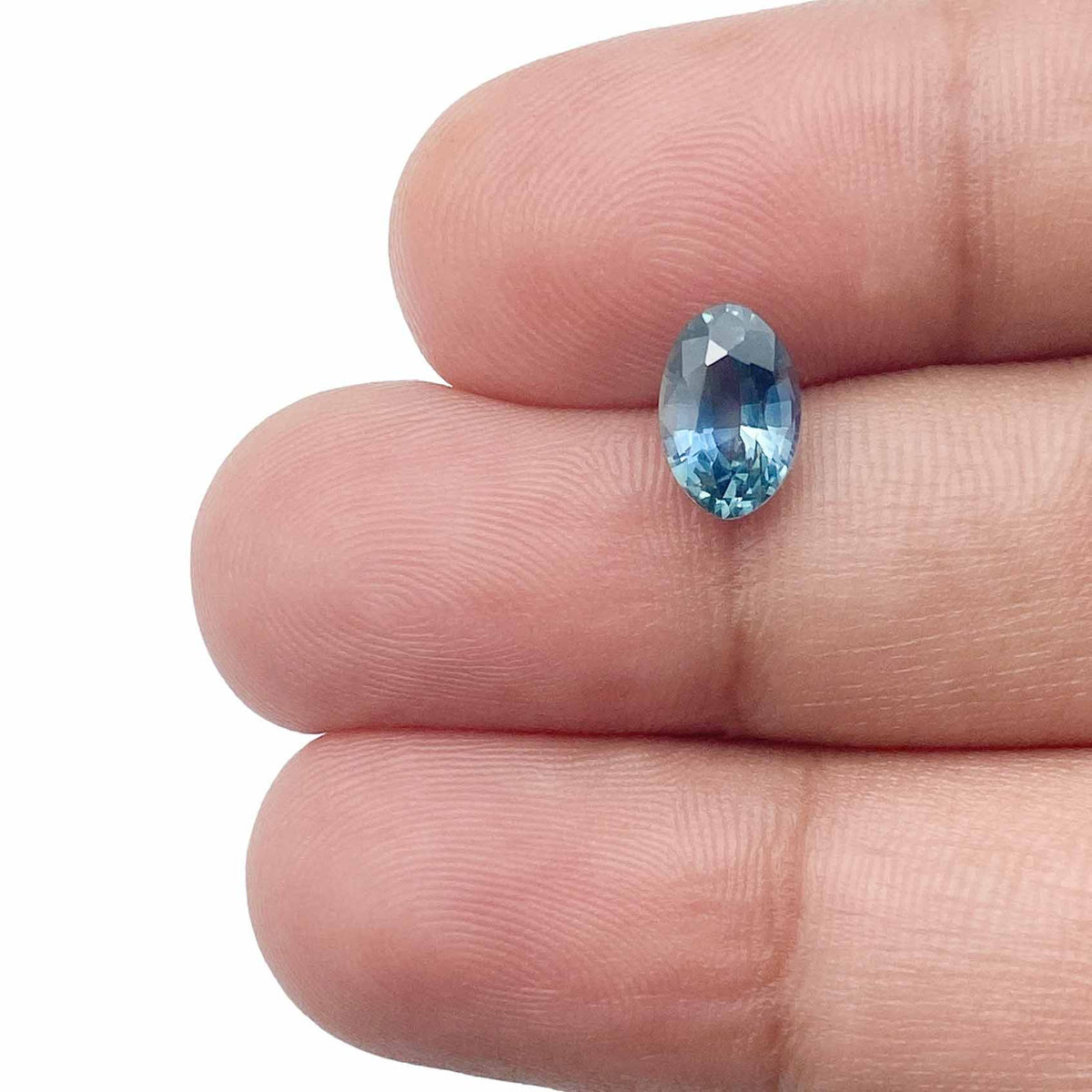 1.33ct | Brilliant Cut Moval Shape Blue Montana Sapphire-Modern Rustic Diamond