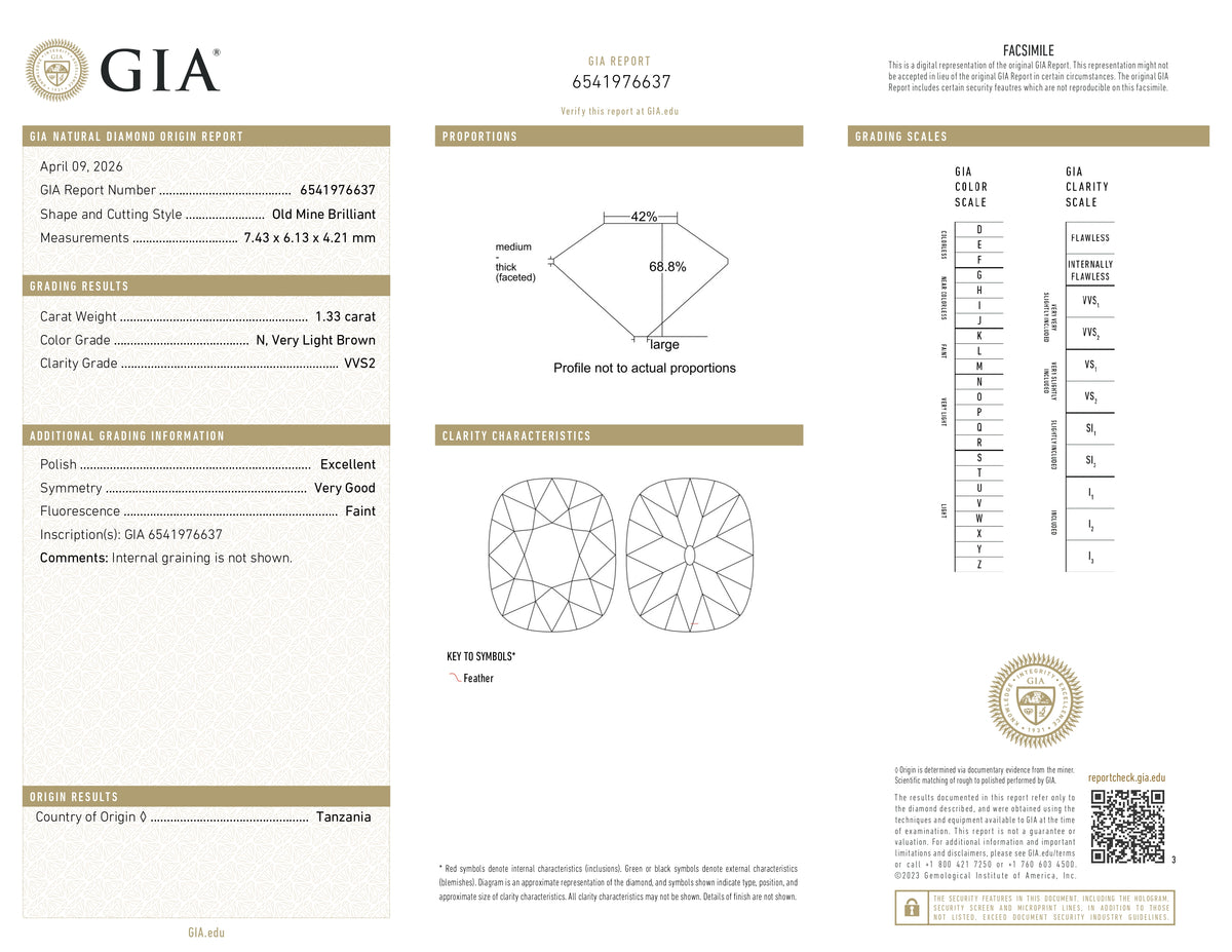 1.33ct | N/VVS2 Oval Shape Old Mine Cut Diamond (GIA) - Modern Rustic Diamond