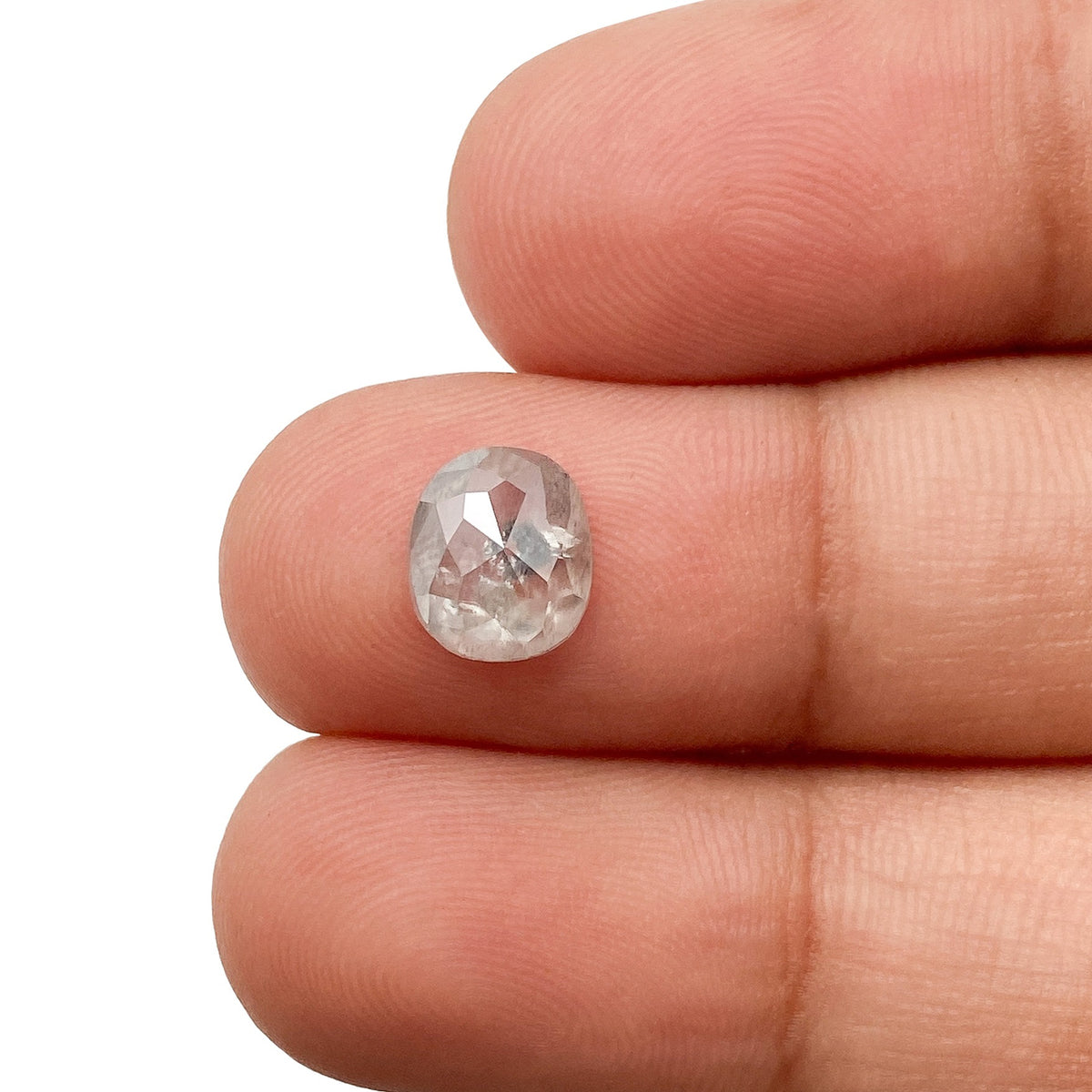 1.33ct | Salt & Pepper Oval Shape Rose Cut Diamond - Modern Rustic Diamond